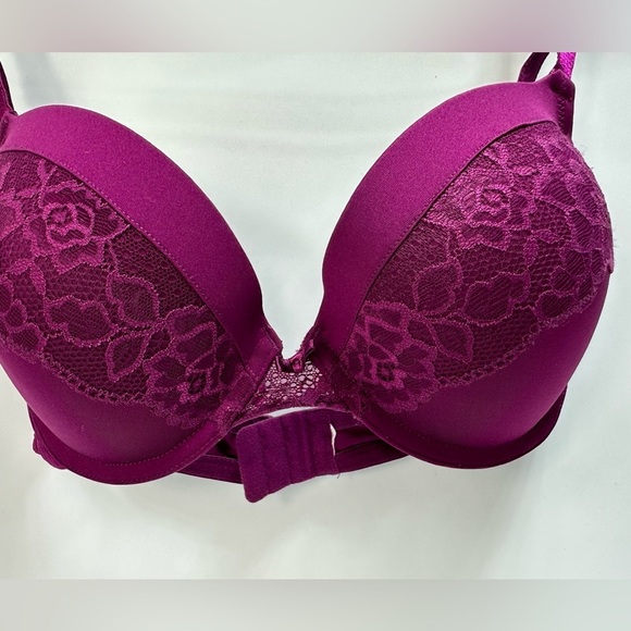 Maidenform "Stay In Place Straps" Underwire Demi Bra 34D -Magenta/plum - Picture 5 of 6